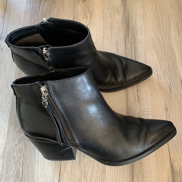 Sam Edelman Black Leather Booties - Picture 2 of 8